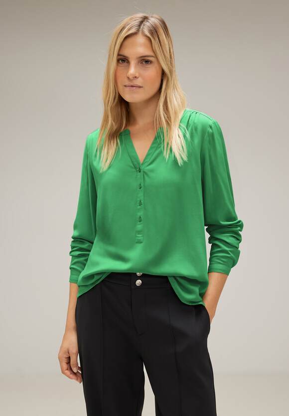 STREET ONE Bluse mit kurzer STREET Green Online-Shop ONE Knopfleiste - Gentle - Style Damen Bamika Fresh 