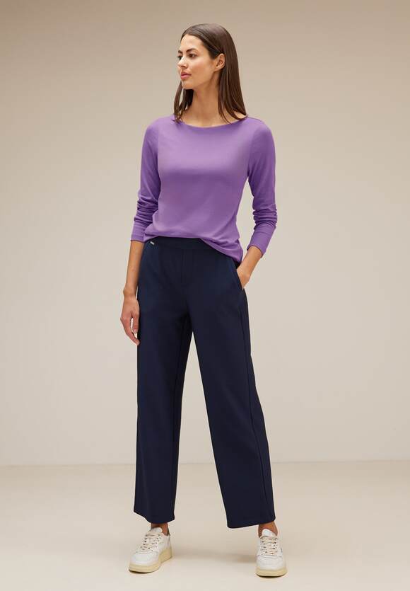 STREET ONE Damen Online-Shop Style Lupine Lilac Langarmshirt ONE - | Softes Lanea - STREET