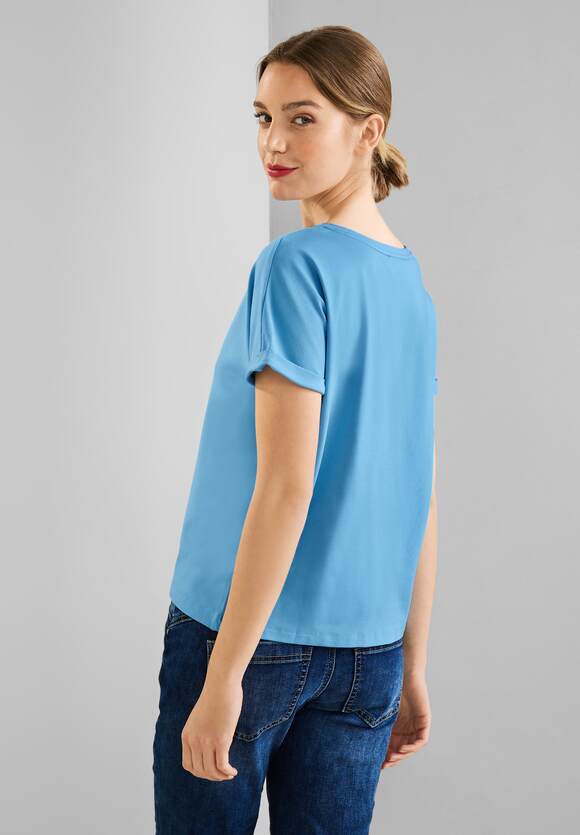 STREET ONE T-Shirt ONE | Online-Shop - Style STREET Damen Blue Unifarbe Crista in Splash 