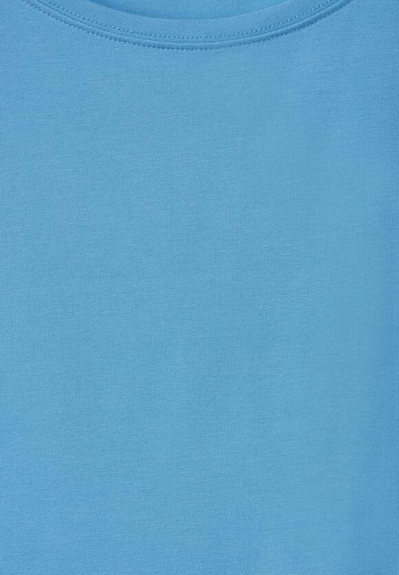STREET ONE T-Shirt in Unifarbe Damen - Style Crista - Splash Blue | STREET  ONE Online-Shop | T-Shirts