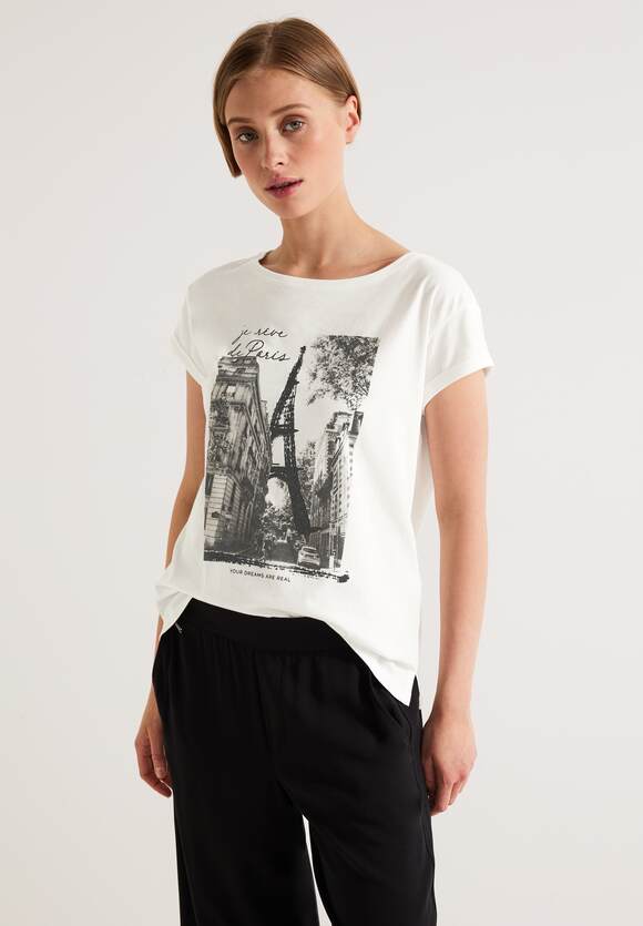 Gennemsigtig fordøje Etablering STREET ONE Fotoprint T-Shirt Damen - Off White | STREET ONE Online-Shop
