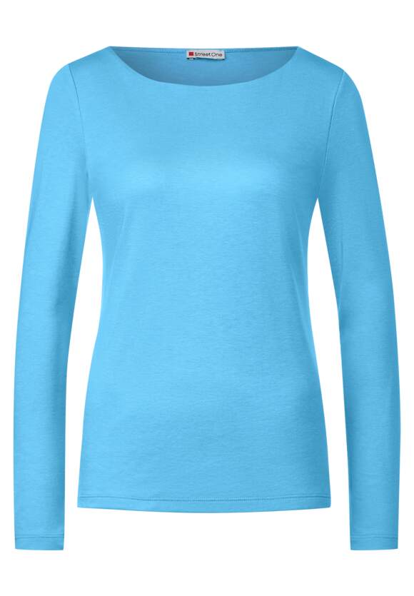 STREET Damen STREET Online-Shop Light Aquamarine - ONE Langarmshirt Style | - ONE Blue Lanea Softes