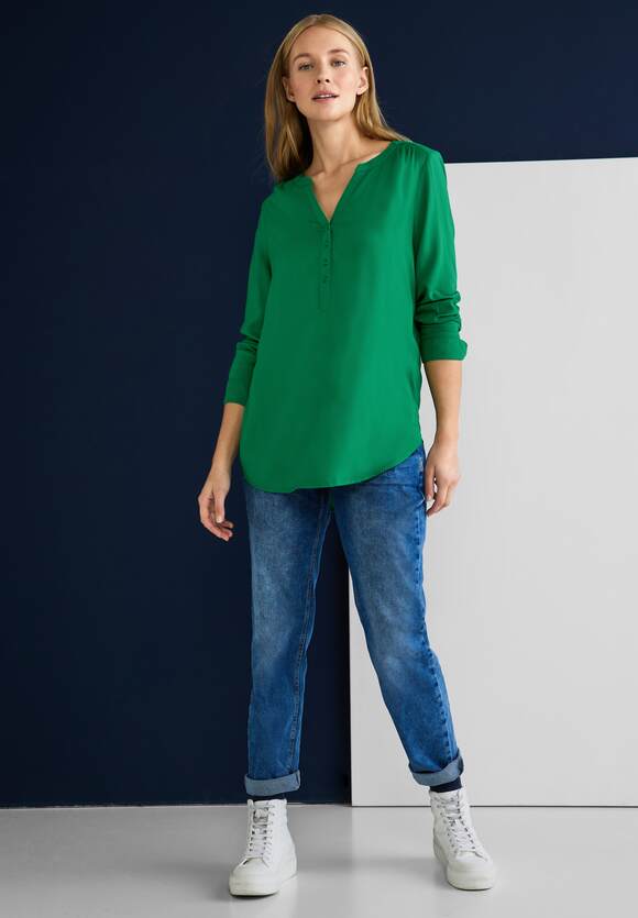 ONE Style Longbluse Bamika STREET - - Online-Shop | Green Brisk Damen Unifarbe STREET ONE in