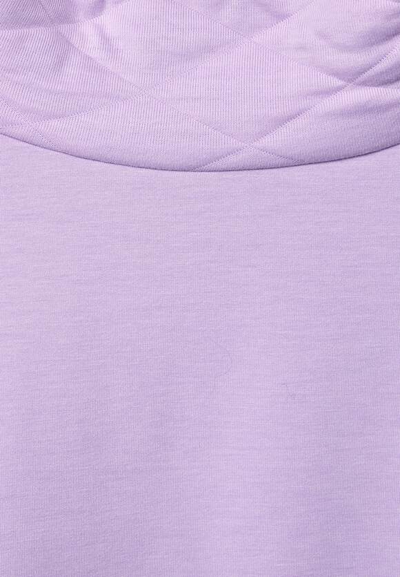 mit - Soft ONE Pure Melange Shirt Online-Shop STREET STREET | ONE Lilac Damen Volumenkragen