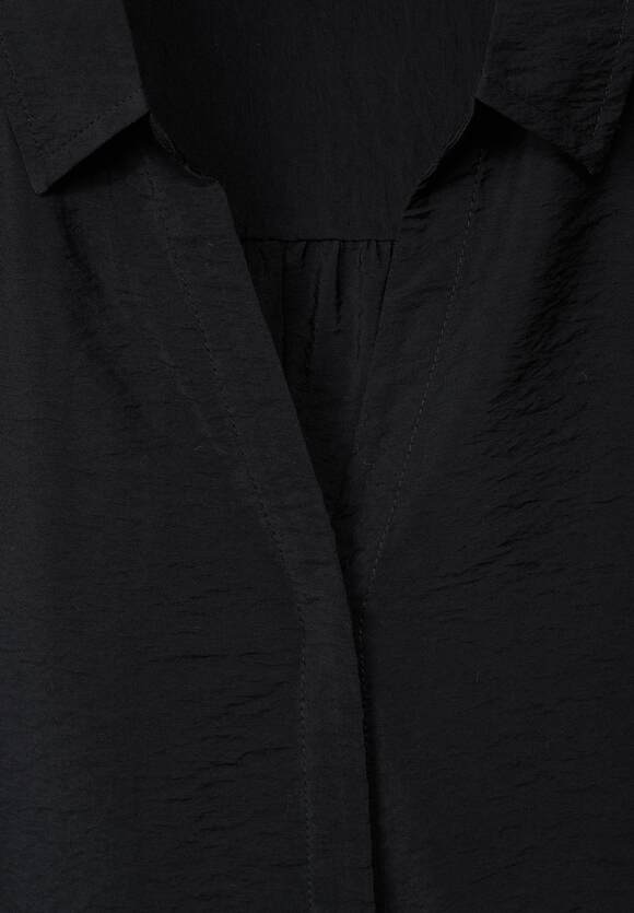 STREET ONE Bluse in Struktur Viskose Damen - Black | STREET ONE Online-Shop