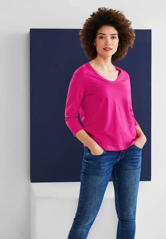 STREET ONE Shirt mit 3/4 Ärmel Damen - Nu Pink | STREET ONE Online-Shop