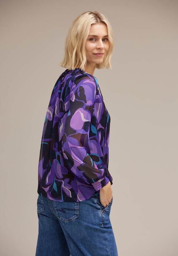 STREET ONE Chiffonbluse mit Print Damen - Lupine Lilac | STREET ONE  Online-Shop | Blusenshirts