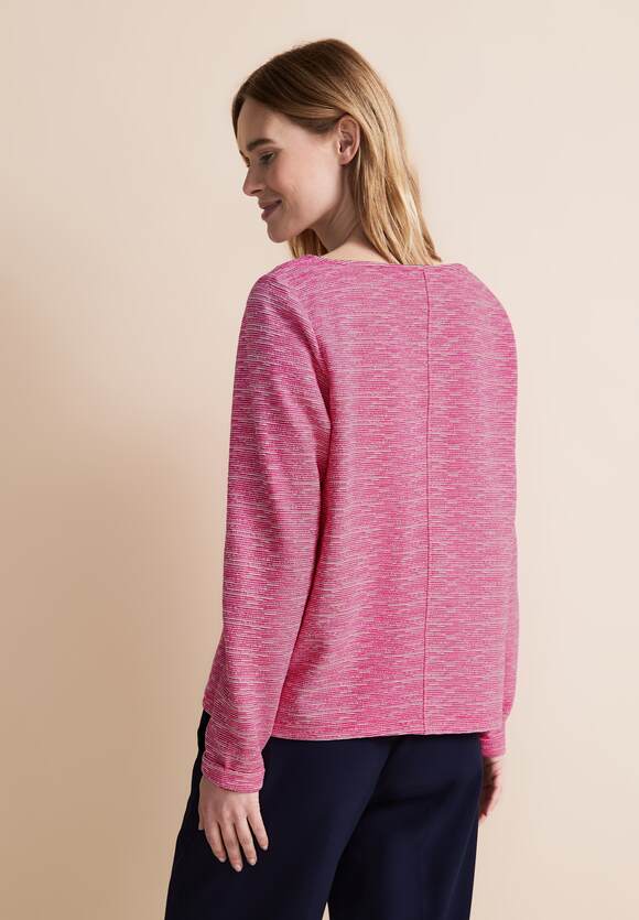 STREET ONE Struktur Langarmshirt Damen - Cozy Pink | STREET ONE Online-Shop