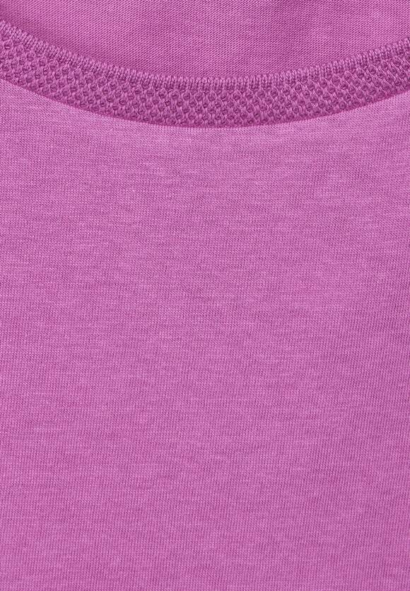 STREET ONE T-Shirt mit Rippdetail Damen - Meta Lilac | STREET ONE  Online-Shop
