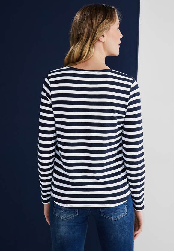 STREET ONE Shirt mit Streifenmuster Damen - Style Mina - Deep Blue | STREET  ONE Online-Shop