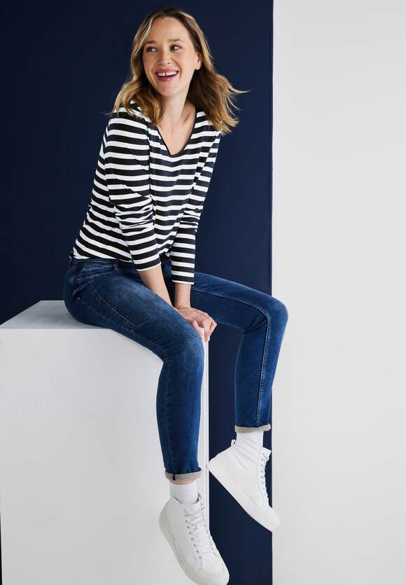Mina Online-Shop Deep Style Damen - Blue Streifenmuster mit STREET | Shirt - ONE ONE STREET