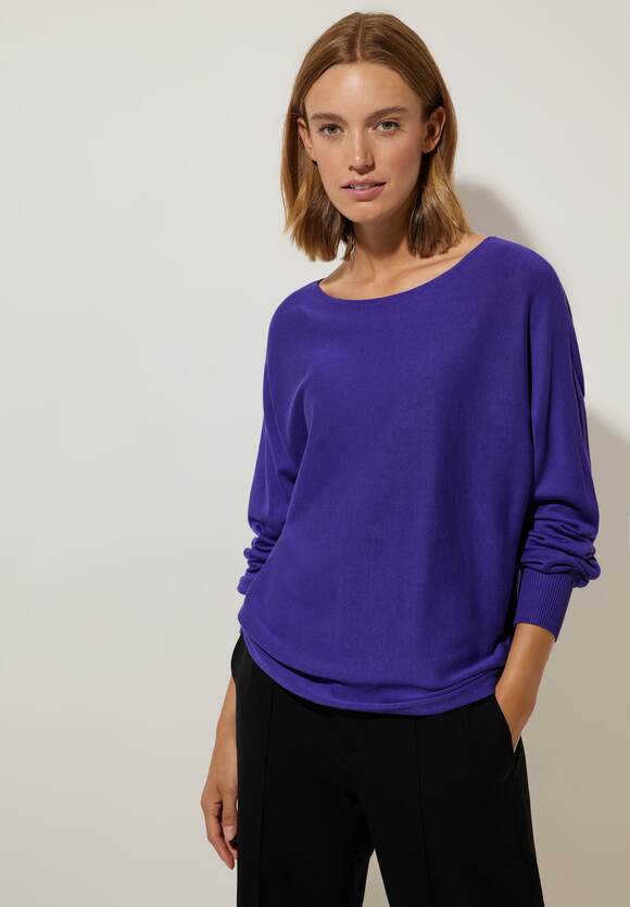 STREET ONE Pullover in Unifarbe Damen - Style Noreen - Lupine Purple | STREET  ONE Online-Shop