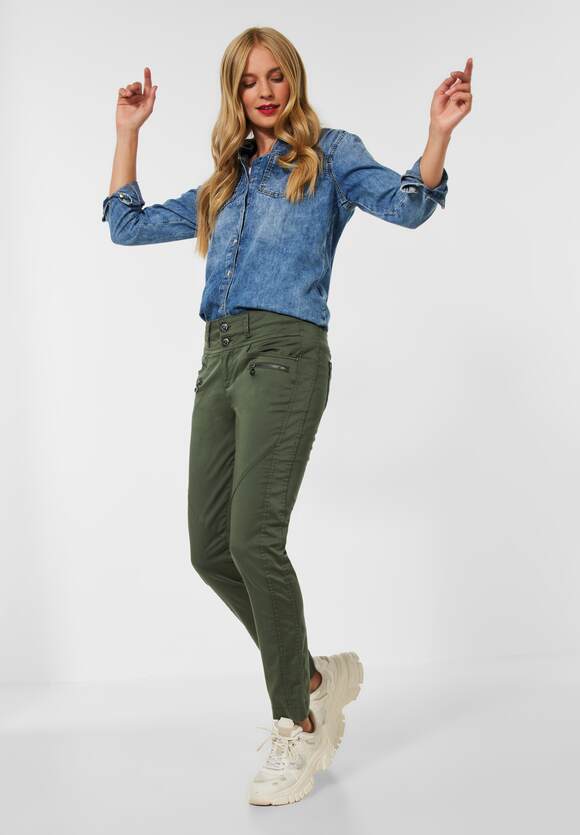Olive ONE - Hose | STREET ONE Casual - Yulius Fit STREET Online-Shop Style Damen Dull