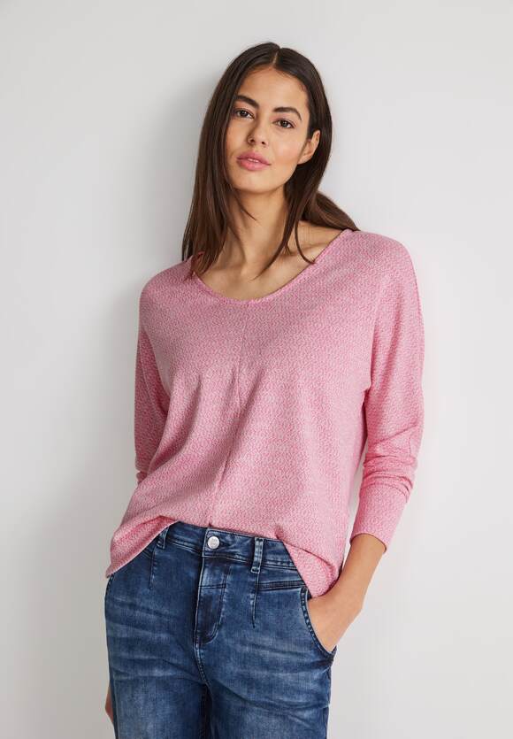 STREET ONE Softes Langarmshirt Damen - Cozy Pink | STREET ONE Online-Shop