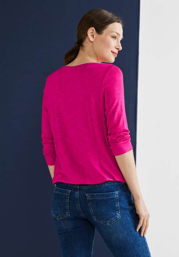 STREET ONE Basic Unifarbe Nu ONE Shirt - | Damen Pink Online-Shop in STREET