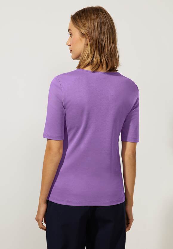 STREET ONE T-Shirt in ONE Unifarbe STREET Damen Lupine Palmira - Lilac Online-Shop | Style 
