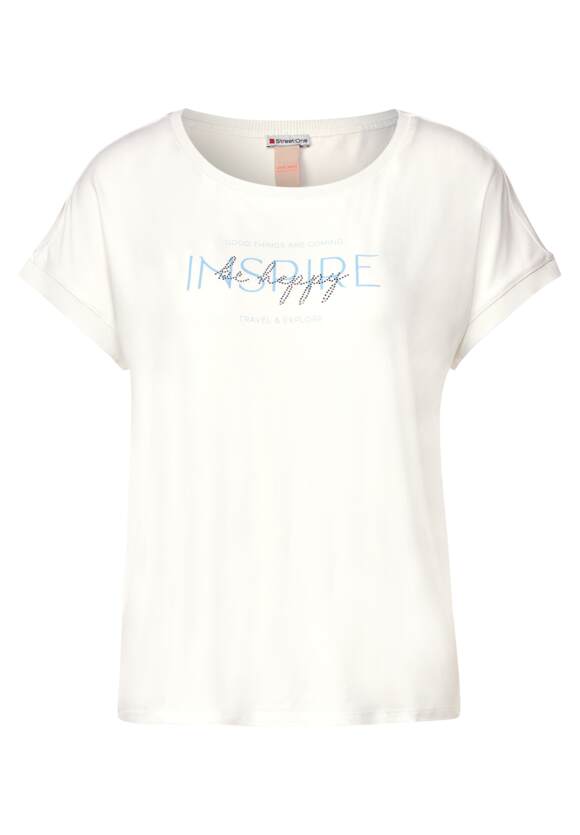 T-Shirt Off - | mit Wording ONE STREET STREET ONE Online-Shop White Damen