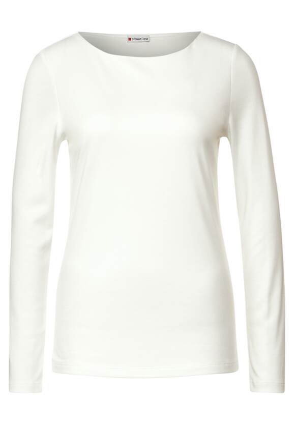 STREET ONE Softes Langarmshirt Off Lanea White - Damen Style Online-Shop - STREET ONE 