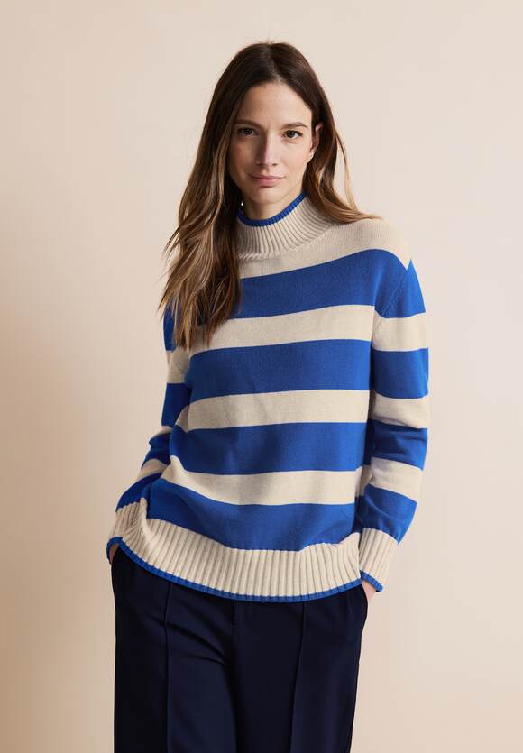 STREET ONE Online-Shop Langarmshirt Basic Gentle ONE | Blue Intense Damen STREET - Fresh