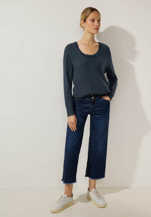 STREET ONE Damen Style Shirtjacke | Melange Offene Jacy STREET Online-Shop ONE - Anthracite 
