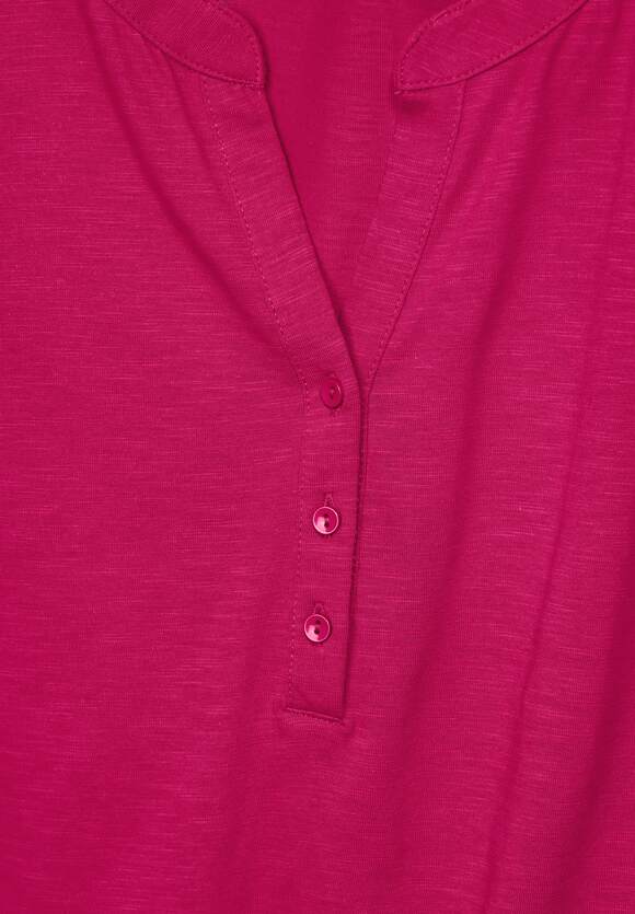 | mit Knopfleiste Damen STREET T-Shirt ONE Carmine STREET Online-Shop ONE - Red