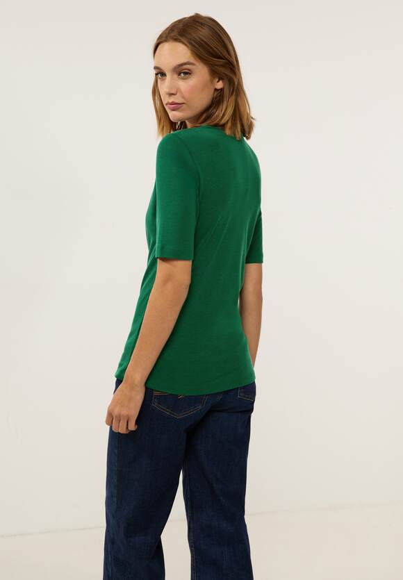 STREET ONE T-Shirt in Damen Unifarbe Palmira Online-Shop | Style Green - Gentle - ONE STREET