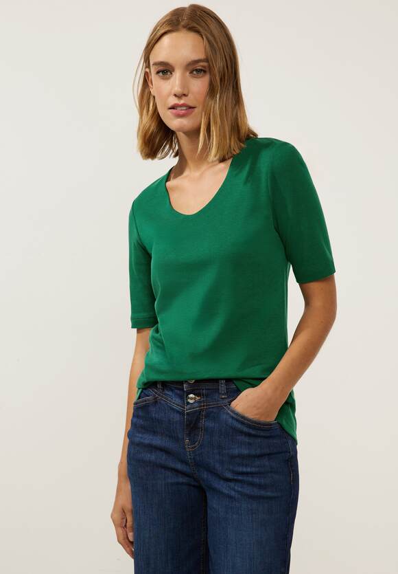 STREET ONE T-Shirt in Unifarbe Gentle Green Online-Shop Palmira STREET - - ONE Style | Damen