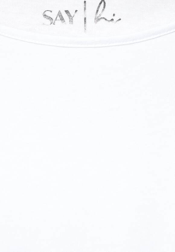 STREET ONE Softes Shirt in Unifarbe Damen - White | STREET ONE Online-Shop