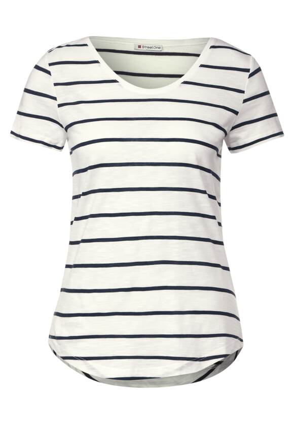 STREET ONE Gestreiftes T-Shirt Damen - Style Gerda - Off White | STREET ONE  Online-Shop
