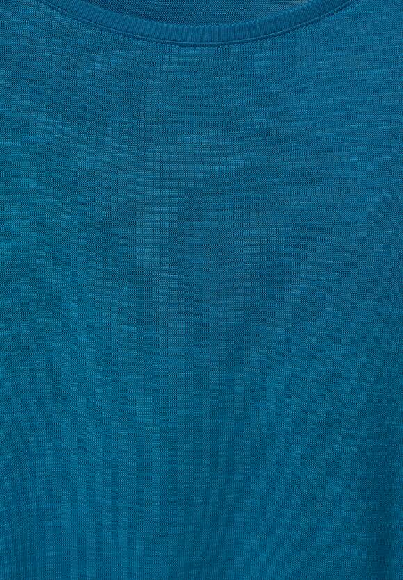 STREET ONE Basic Splash | Deep Unifarbe ONE Online-Shop Shirt STREET Blue Damen - in