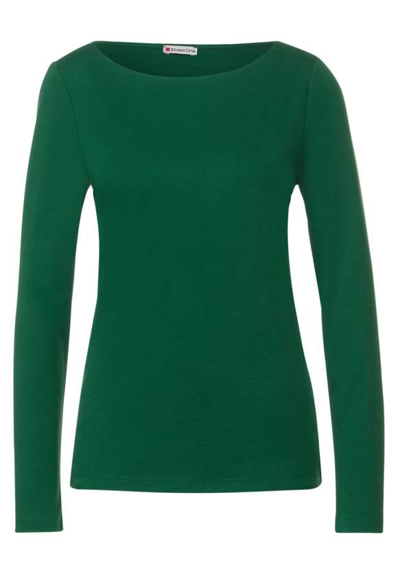 STREET ONE Softes Langarmshirt Damen - Style Lanea - Gentle Green | STREET  ONE Online-Shop | Rundhalsshirts