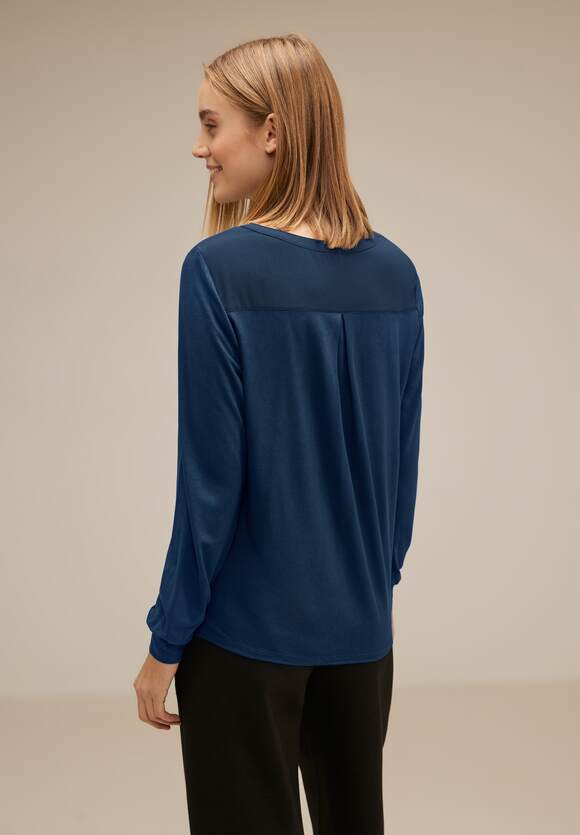 STREET ONE ONE STREET | Online-Shop Langarmshirt Damen Atlantic Blue Chiffon 