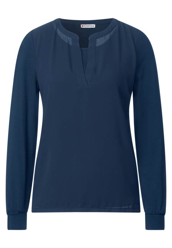 | - Blue STREET Atlantic Online-Shop ONE Damen Chiffon Langarmshirt STREET ONE