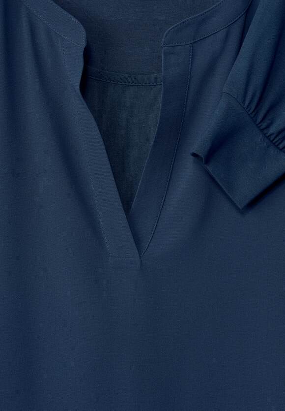 STREET ONE Chiffon Langarmshirt Damen - Atlantic Blue | STREET ONE  Online-Shop