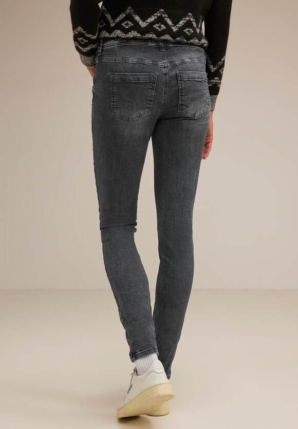 STREET ONE Graue Slim Fit Jeans Damen - Style York - Steel Grey Netwash | STREET  ONE Online-Shop