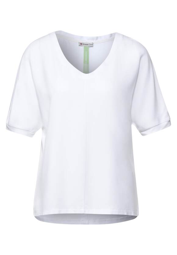 STREET ONE T-Shirt im Materialmix ONE White Damen STREET Online-Shop - 