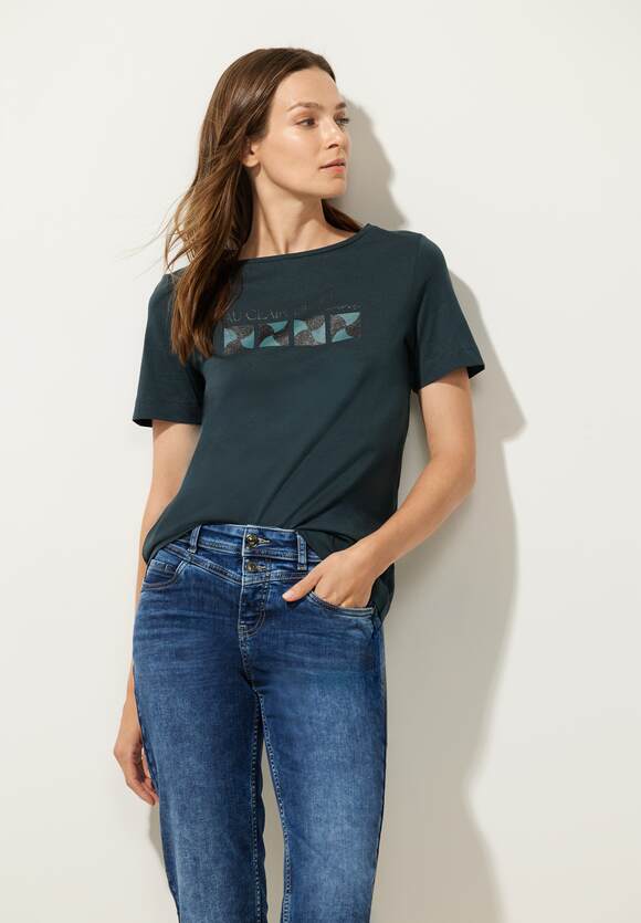 ONE | STREET ONE Cool Shirt mit STREET Vintage - Online-Shop Damen Green Frontprint