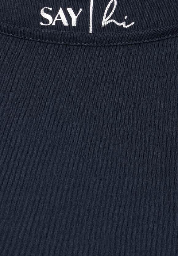 Damen Unifarbe | Shirt Blue Deep - in Online-Shop STREET Softes ONE ONE STREET