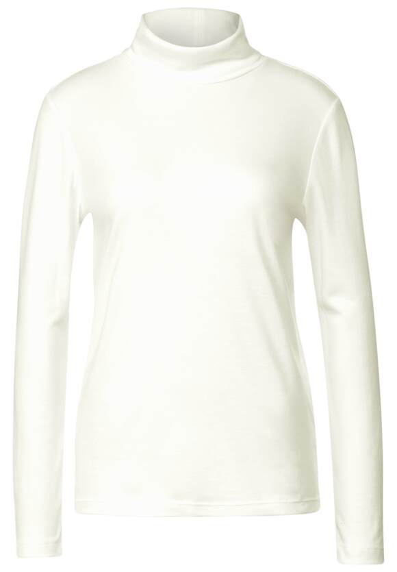 mit Off Rollkragen White Basicshirt Damen Online-Shop STREET ONE | STREET - ONE