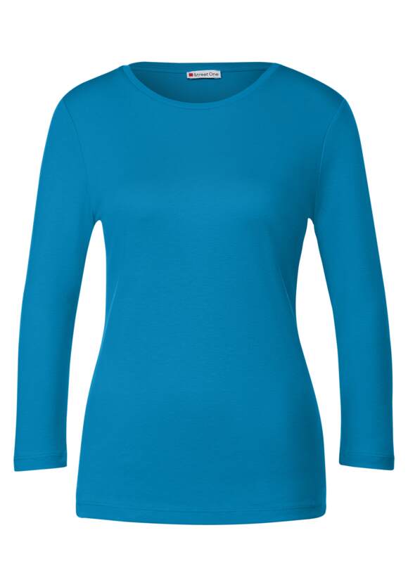 STREET ONE Basic Shirt mit 3/4 Arm Damen - Aquamarine Blue | STREET ONE  Online-Shop