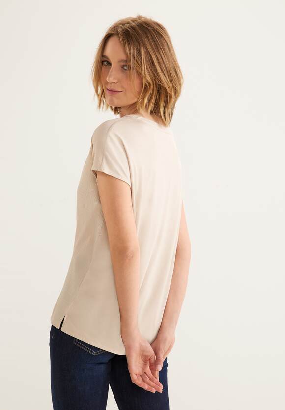 Smooth STREET STREET | ONE - Light ONE Materialmix Damen Online-Shop Sand T-Shirt