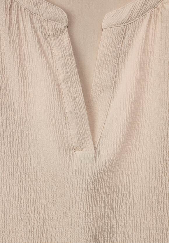 STREET ONE Materialmix T-Shirt Damen - Light Smooth Sand | STREET ONE  Online-Shop