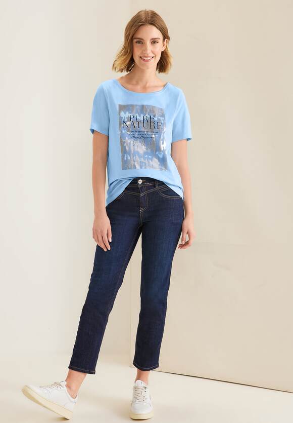 - STREET ONE Blue T-Shirt | Online-Shop Folienprint mit Splash ONE Damen STREET Light