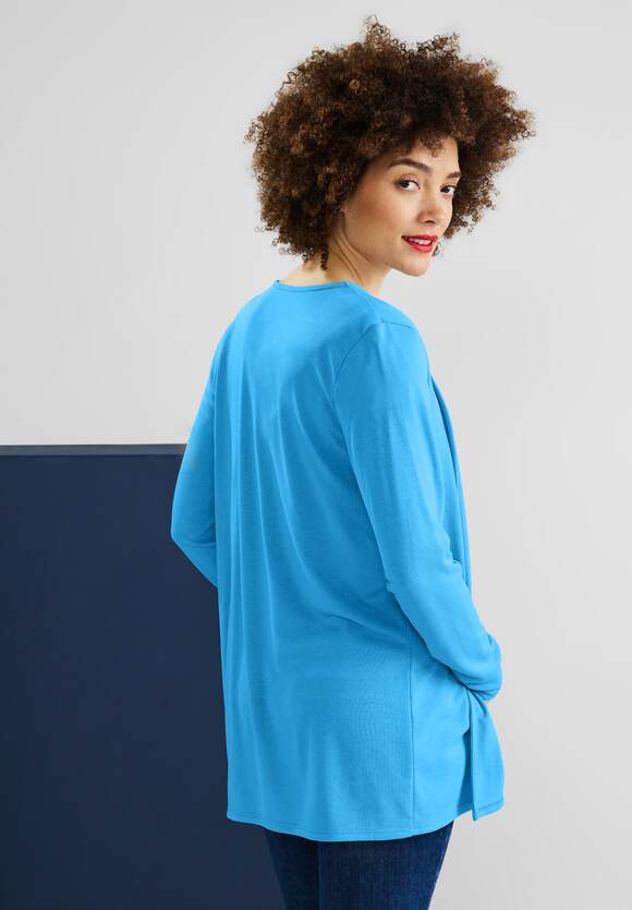 Nette Lange Shirtjacke Blue Online-Shop ONE Splash STREET | Style - STREET Damen ONE -