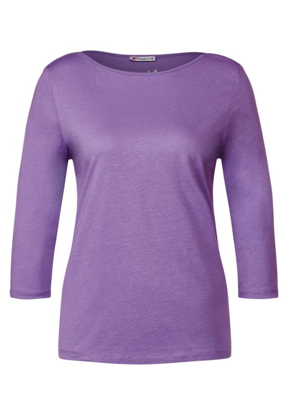 STREET ONE Softes Shirt in ONE Damen Lupine - | STREET Unifarbe Lilac Online-Shop