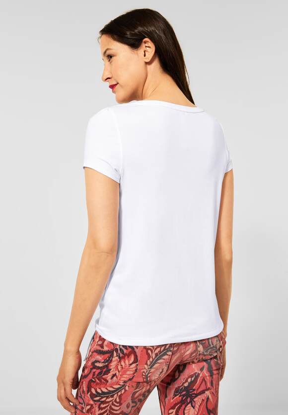 STREET ONE T-Shirt im Materialmix STREET White ONE | Online-Shop Damen 