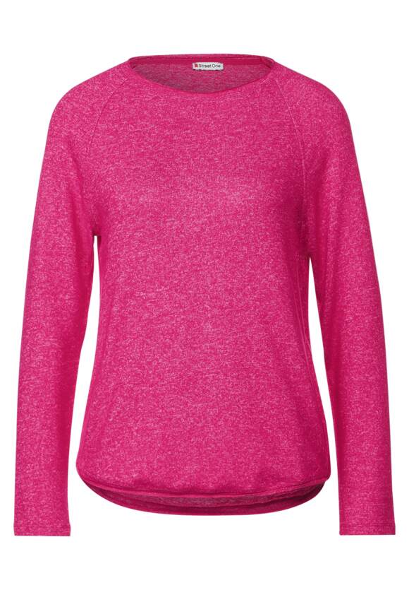 STREET ONE Style Damen Pink Melange Melange Langarmshirt - - | Softes Nu ONE Online-Shop Mina STREET