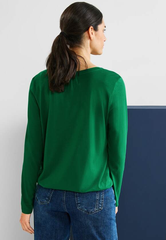 STREET ONE Jersey Shirt in Unifarbe - | Green ONE Brisk Online-Shop STREET Damen