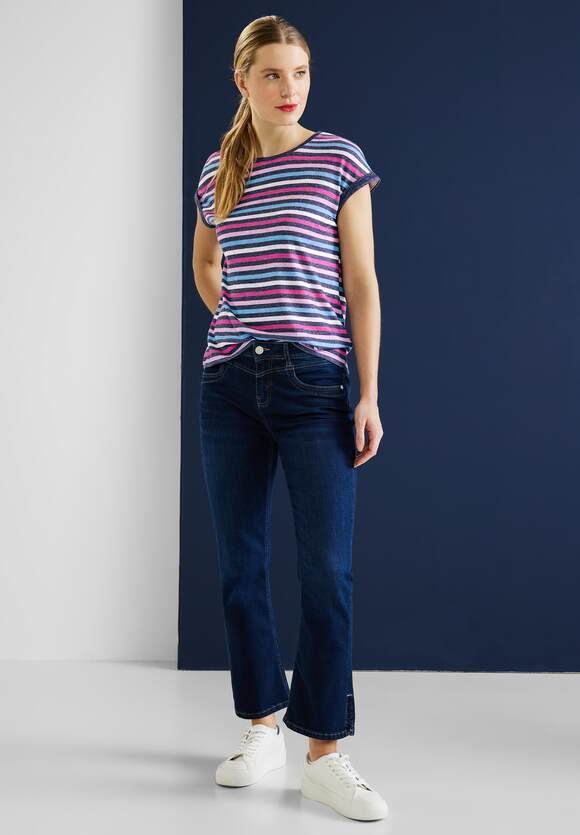 STREET ONE Multicolor Streifen T-Shirt Damen - Marine Blue | STREET ONE  Online-Shop