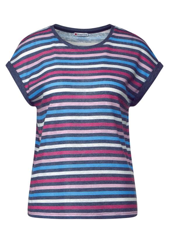 STREET ONE Multicolor Streifen T-Shirt Online-Shop | ONE Damen Marine STREET Blue 